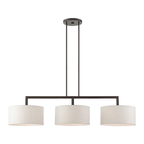 Livex Lighting Meridian 3 Light English Bronze Linear Chandelier