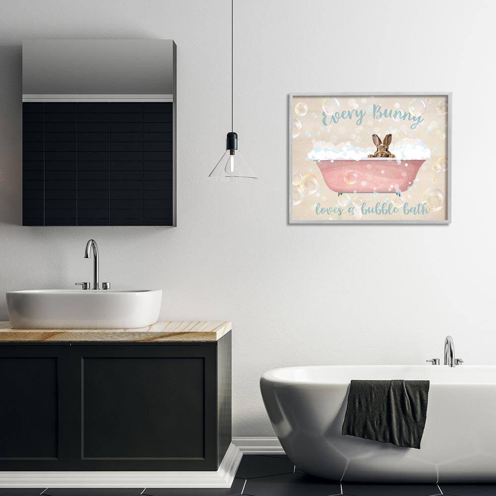 Every Bunny Loves Baths by Susan Arnot Gray Framed Typography Giclee Art Print 24 in. x 30 in. price history on PriceWatchPro