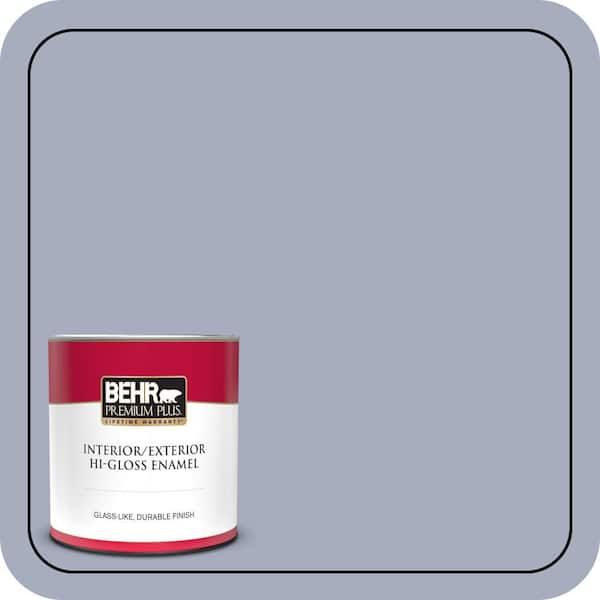 BEHR PREMIUM PLUS 1 qt. #ICC-55 Hydrangea Blossom Hi-Gloss Enamel Interior/Exterior Paint & Primer