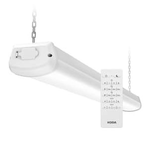 3.8 ft. 90- Watt Equivalent 8000 Lumens Motion Sensor Integrated LED White Flush Mounted Shop Light (1-Pack)