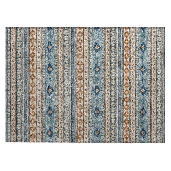 Chantille Machine Washable Indoor/Outdoor Abstract ACN3124 Denim 3 ft. x 4 ft. Area Rug