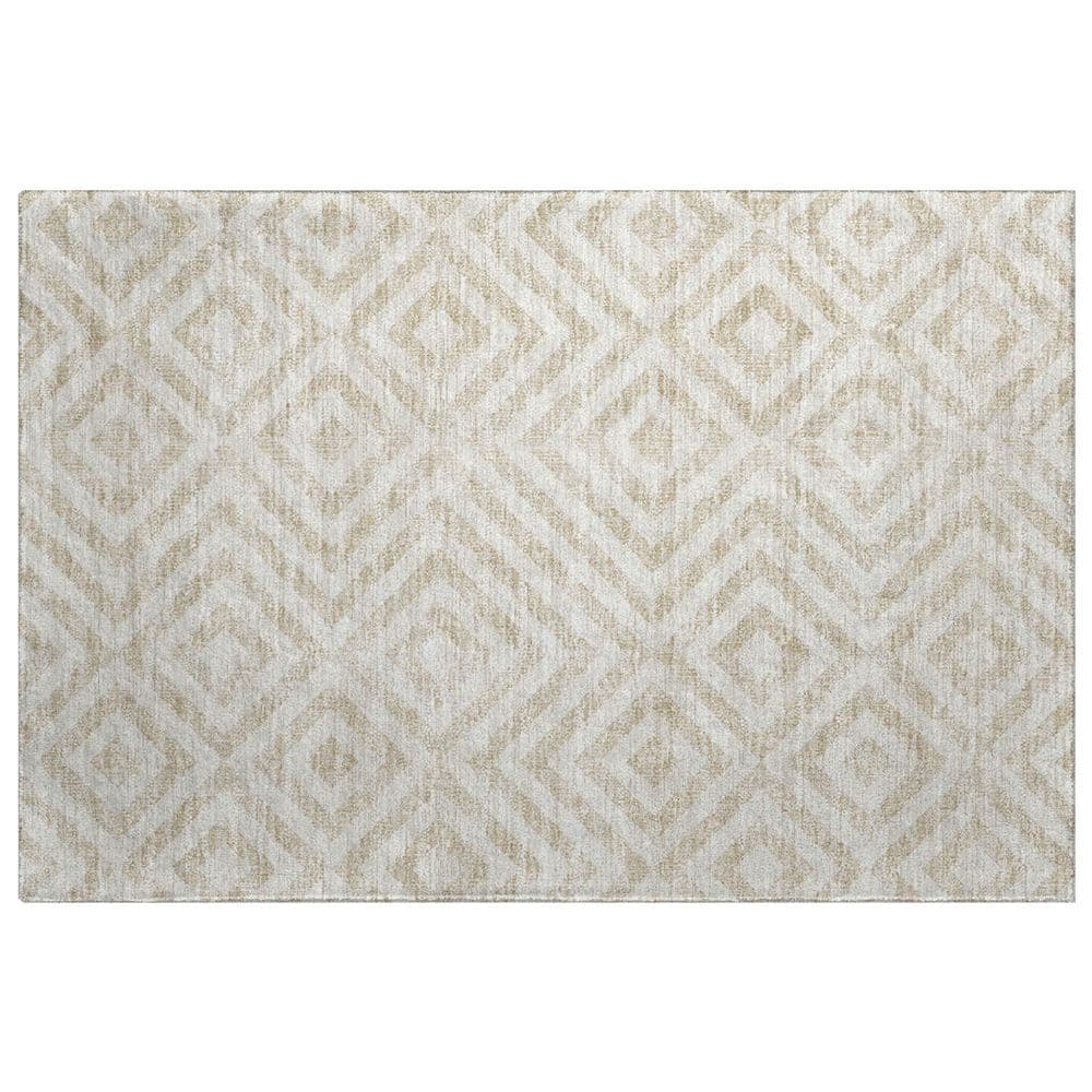 Abstract Pattern Shag Rugs Addison Rugs Dream Shag Premium Machine Washable Abstract ADS733 Ivory ...