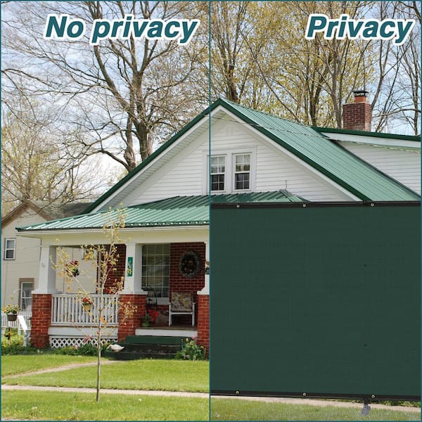 6 ft. x 24 ft. HDPE Privacy Fence Screen Set with Poles and Rails Ground Spikes Fence Kit for Garden, Pool, Patio, Green