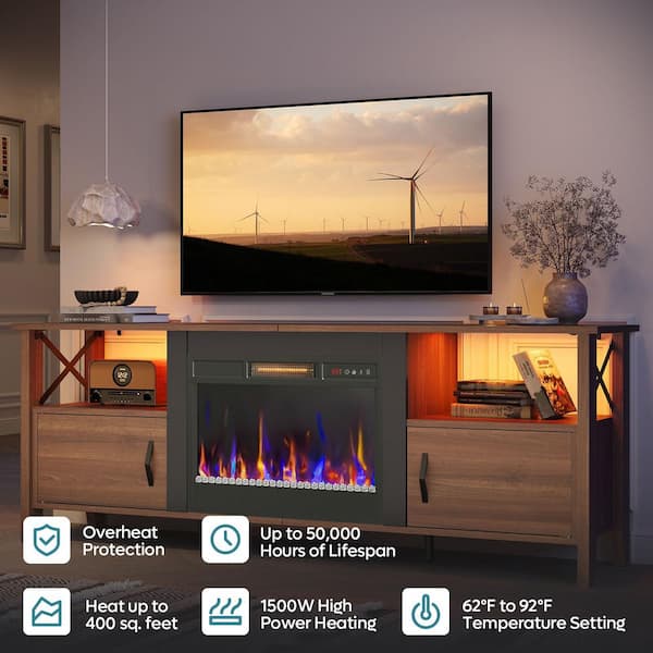 テレビ、fireTV 、テレビ台セット Bestier 63 in. Freestanding Electric Fireplace TV Stand fits TV up