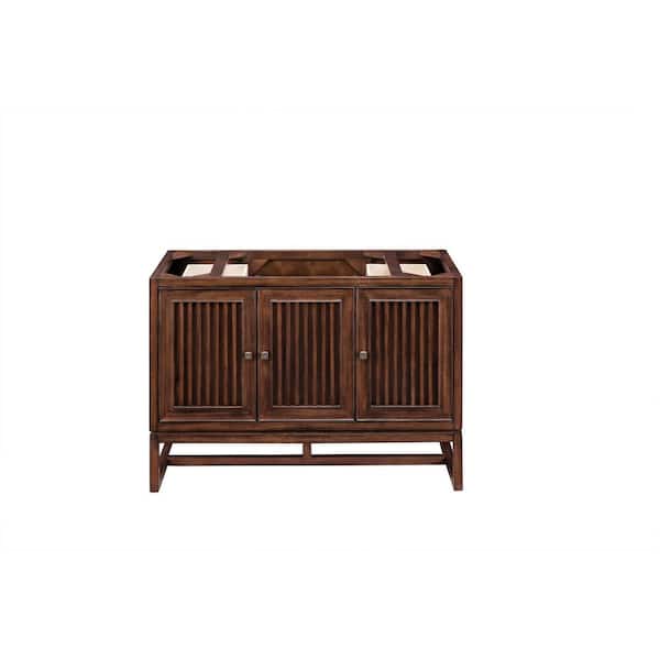 James Martin Vanities Athens 47.8 in. W x 23.1 in. D x 33.5 in. H Bath Vanity Cabinet without Top in Mid Century Acacia