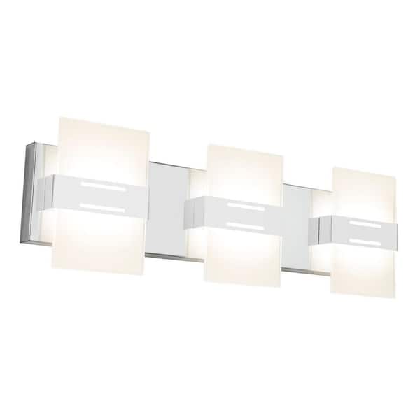Unbranded 22.6 in 3 light Brushed Nickel LED Vanity Light with Three Color Temperature Vanity Lighting for Bathroom