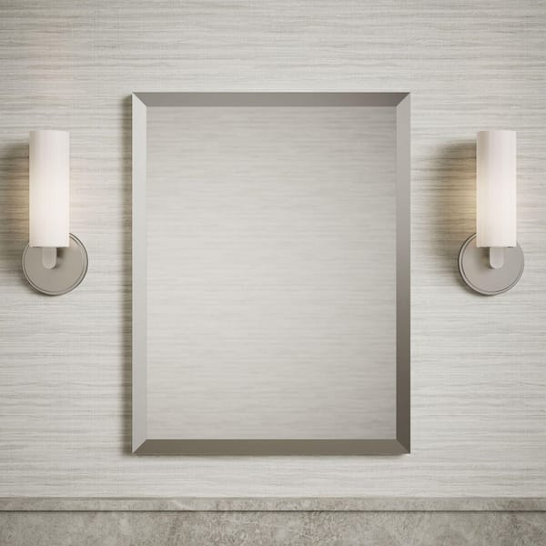 Embark 20 in. W x 26 in. H Rectangular Framed Medicine Cabinet with Mirror in Brushed Nickel
