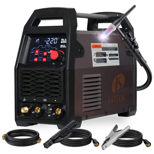 LOTOS 220-Amp AC/DC TIG Welder Digital 13-in-1 Multi-Process Stick Welding Machine