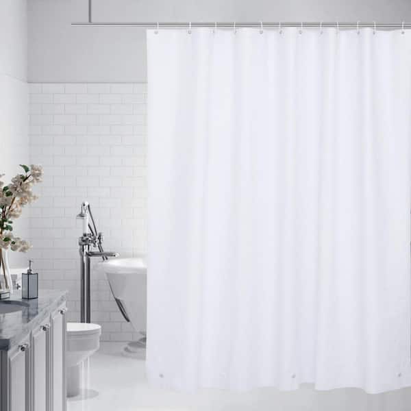 Raystar PEVA 72 in x 72 in White Waterproof Shower Curtain Liner with 12 Shower Curtain Hooks
