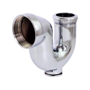 2 in. x 1-1/2 in. NY Regular Trap with Drain Plug for Tubular Drain Applications, Chrome Plated Brass