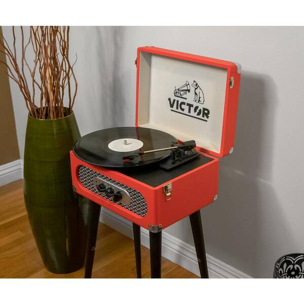 Victor Andover Music Center with Bluetooth Record Player Turntable