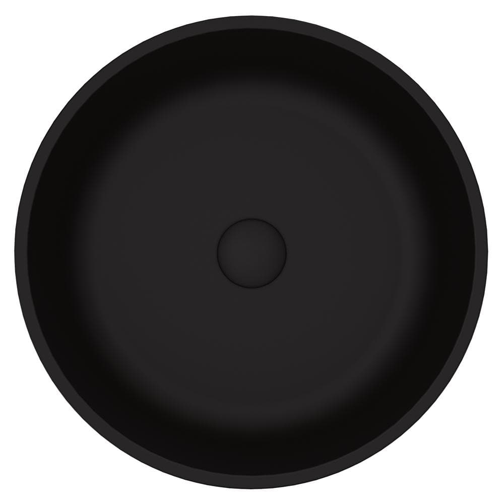 Modus Matte Black Glass Round Vessel Bathroom Sink