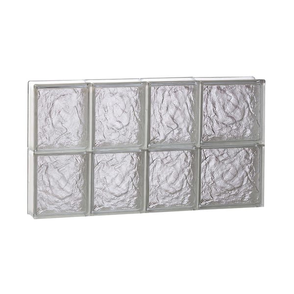 Clearly Secure 25 in. x 15.5 in. x 3.125 in. Frameless Ice Pattern Non-Vented Glass Block Window