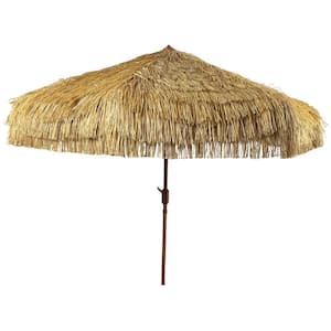 Palapa 9 ft. Market Aluminum Drape Crank Lift Easy Tilt Patio Umbrella in Whiskey Brown