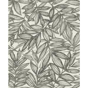 Black Rhythmic Leaf Wallpaper Sample