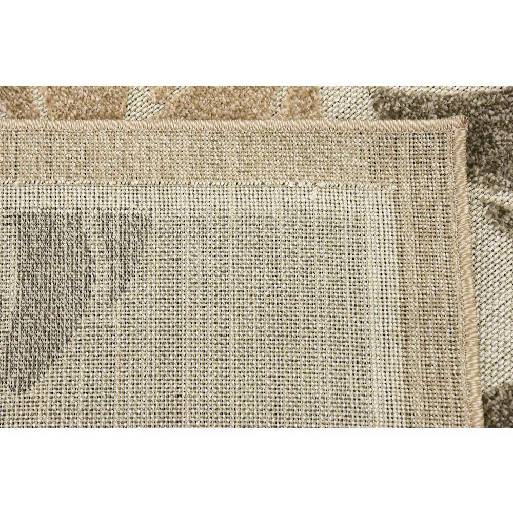 Beige and Gray 6' x 9' Abstract Synthetic Outdoor Rug