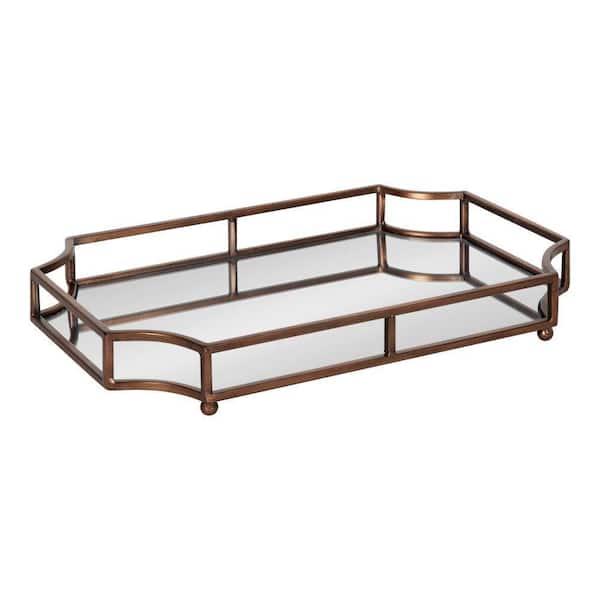 Kate and Laurel Ciel 2.50 in. H x 18.75 in. W Bronze Decorative Tray