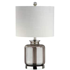 Marsh 22 in. Smoked Gray Glass Table Lamp