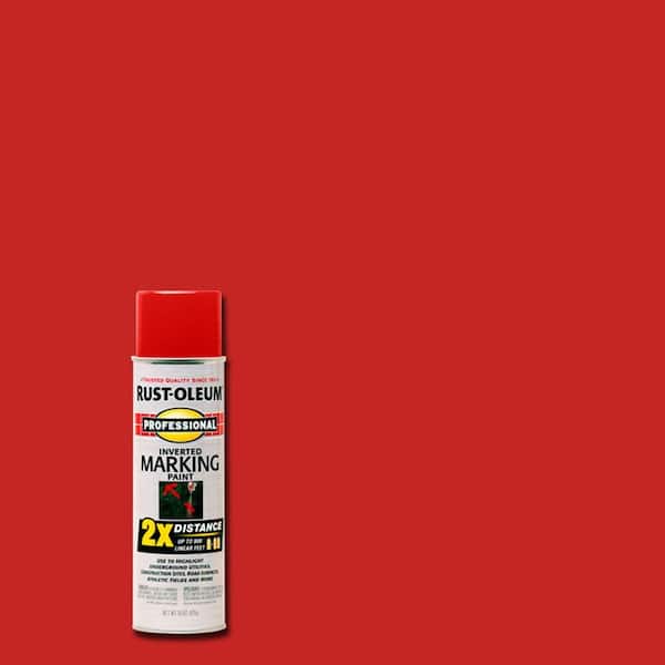 Rust-Oleum Professional 15 oz. Safety Red 2X Distance Inverted Marking Spray Paint (6-Pack)