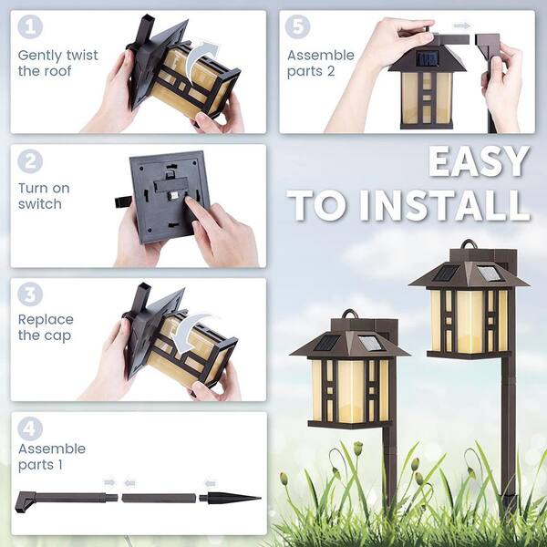 Solar Pathway Lights, Solar Outdoor Lights Pathway，4 Pack