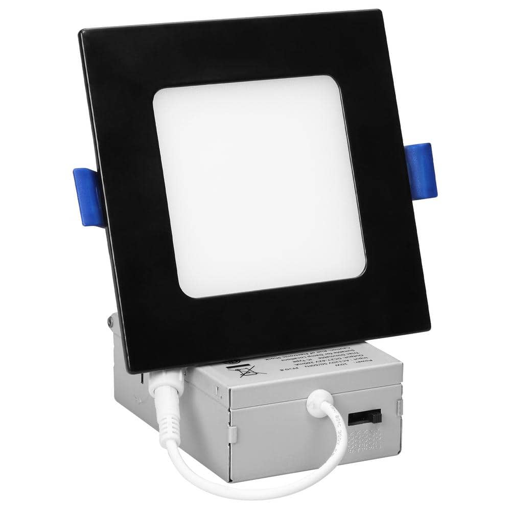 4-Inch Black Aluminum Square LED Recessed Downlight