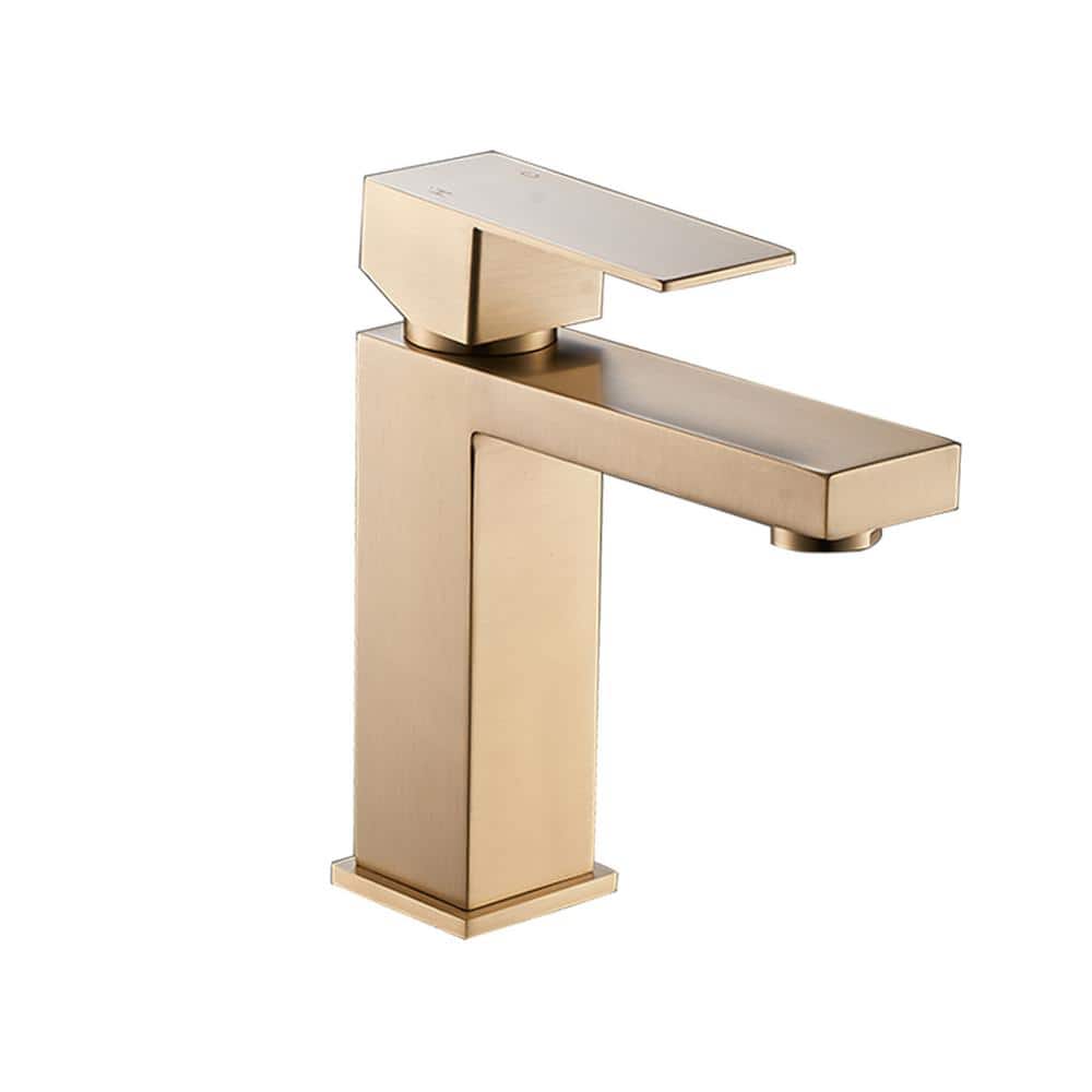 Fapully SingleHandle SingleHole Bathroom Faucet in Brushed Gold FA
