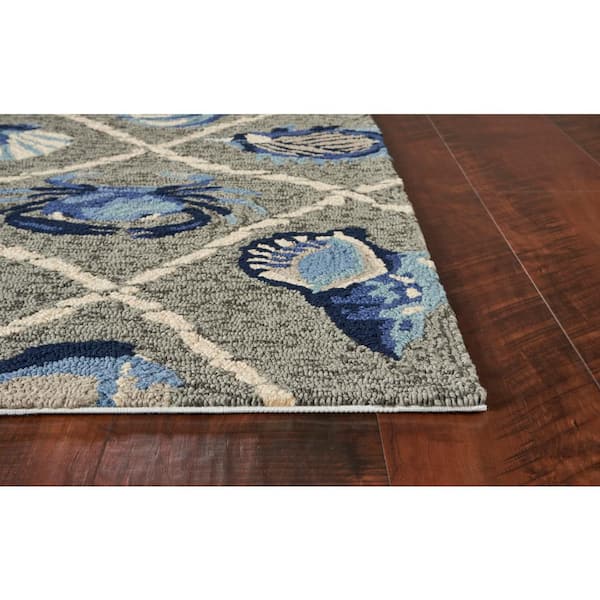 Bermuda Grey 8 ft. Round Indoor/Outdoor Area Rug