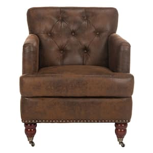 Colin Rustic Brown Leather Arm Chair