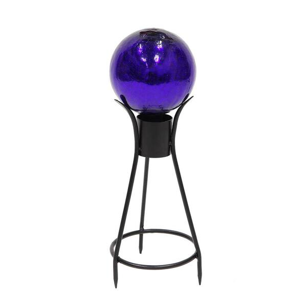 Trestle III Spiked Gazing Globe Ball Stand, 13.75 in. Tall Black Powder  Coat Finish