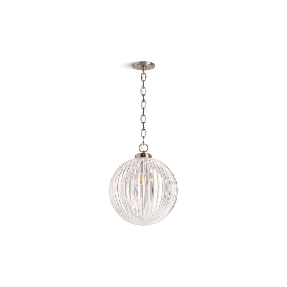 Embra Brushed Nickel 14" Glass Pendant Light