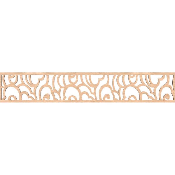 Ekena Millwork Springfield Fretwork 0.375 in. D x 46.625 in. W x 8 in. L Red Oak Wood Panel Moulding