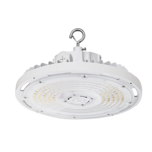 10.6 in. White 150-Watt Integrated LED UFO High Bay Light Fixture LED Commercial Lighting, 21750-Lumens, 0-10V Dimmable