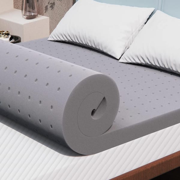 Maxzzz Medium 4 in. Queen Bamboo Charcoal Memory Foam Mattress Topper
