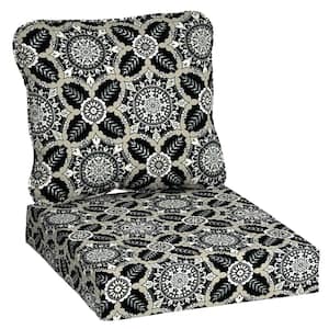 24 in. x 22 in. Black Tile Deep Seating Outdoor Lounge Chair Cushion