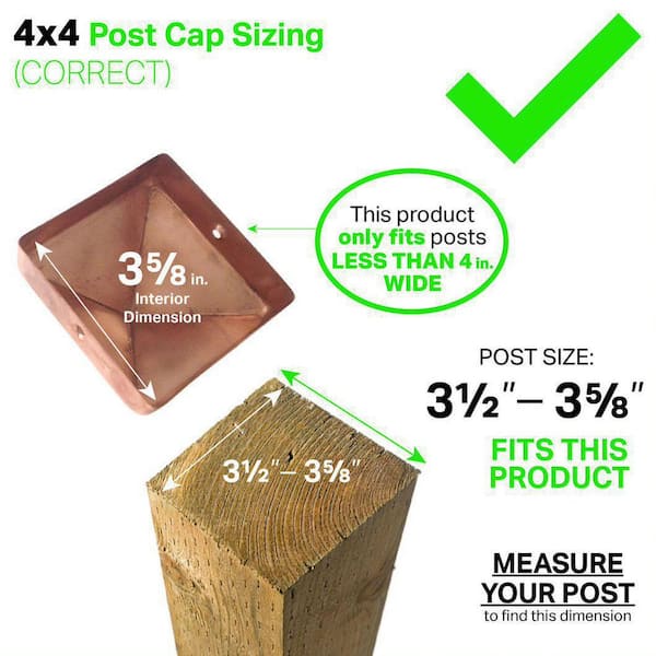 4 in. x 4 in. Copper Pyramid Post Point 58679 - The Home Depot