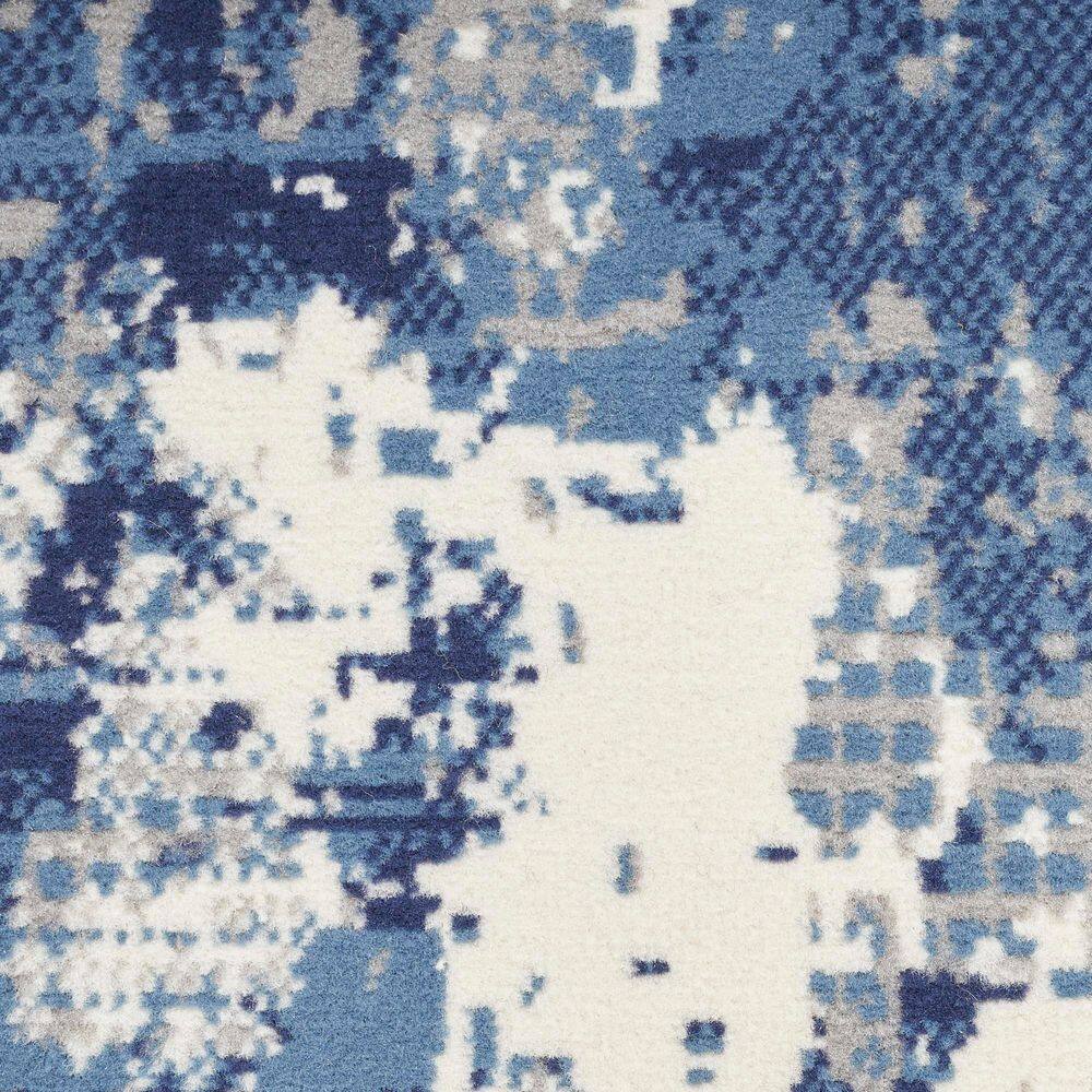 Blue Abstract 8' x 10' Synthetic Easy Care Rug