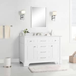 Melpark 48 in. W x 22 in. D Bath Vanity in White with Cultured Marble Vanity Top in White with White Sink