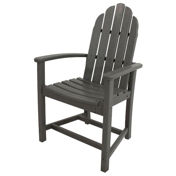 POLYWOOD Classic Slate Grey Adirondack All-Weather Plastic Outdoor Dining Chair