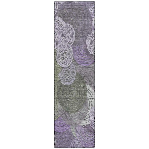 Chantille Machine Washable Indoor/Outdoor Abstract ACN2267 Purple 2 ft. 3 in. x 7 ft. 6 in. Runner Rug