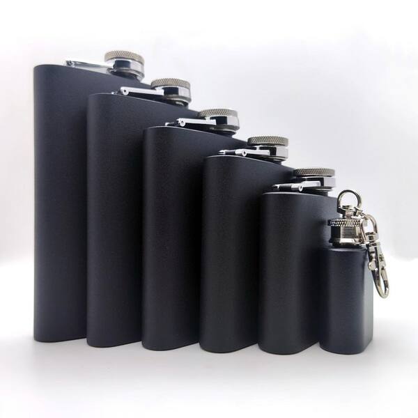 5 oz Matte Black 304 Stainless Steel Hip Flask with 201 Stainless Steel Lid and Funnel