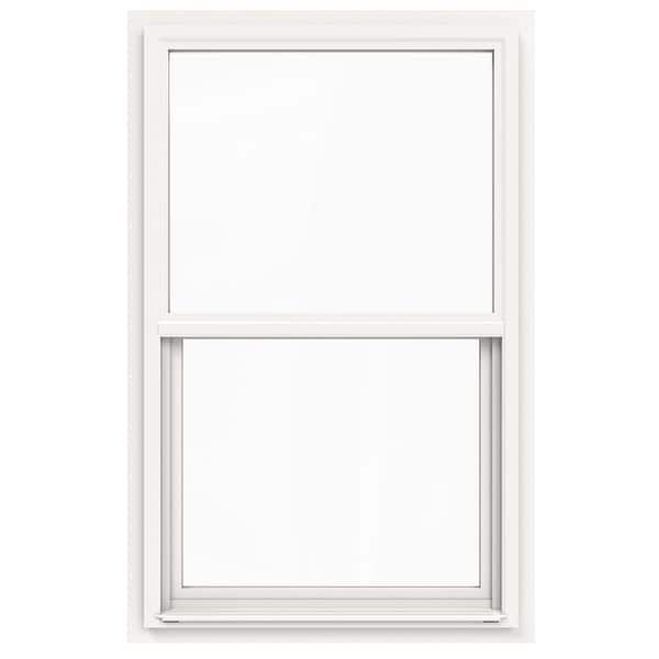 JELD-WEN 30 in. x 42 in. V-4500 Series White Single-Hung Vinyl Window with Fiberglass Mesh Screen
