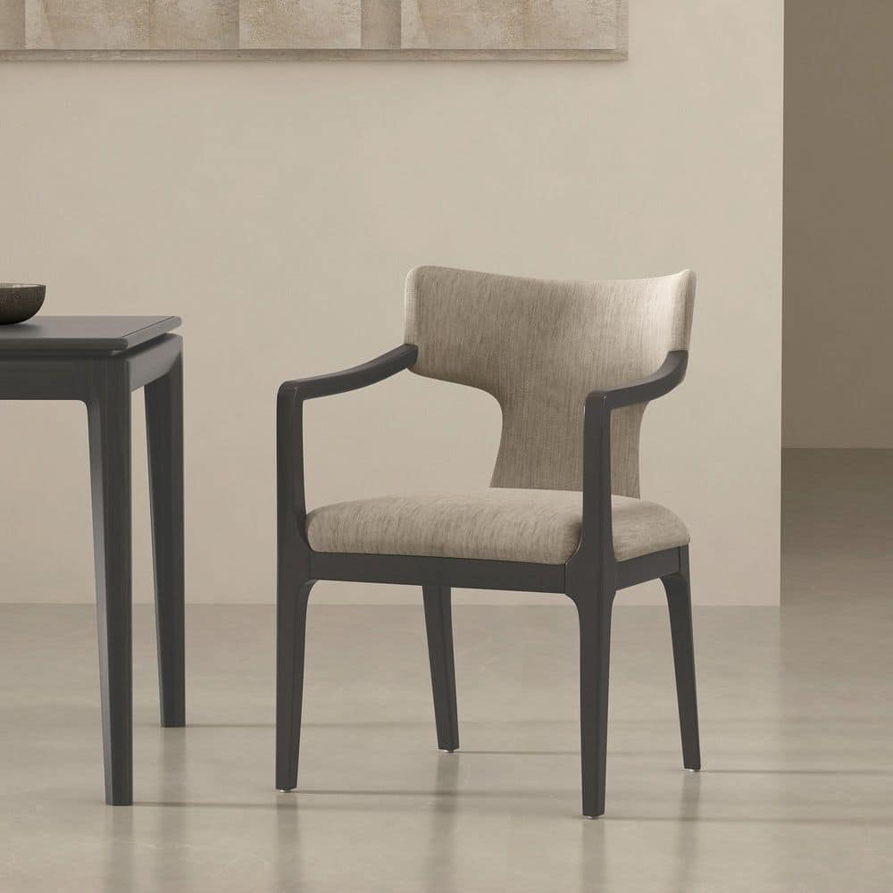 Eloria Mid-Century Modern Taupe Chenille Fabric Upholstered Dining Armchair price history on PriceWatchPro