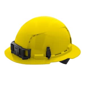 BOLT Yellow Type 1 Class C Full Brim Vented Hard Hat with 4-Point Ratcheting Suspension (5-Pack)