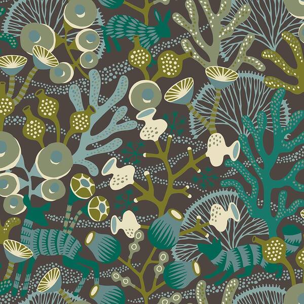 Brewster Korall Green Meadow Paper Strippable Roll Wallpaper (Covers 57.8 sq. ft.)