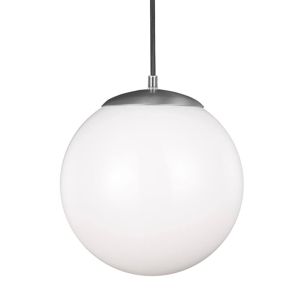 Generation Lighting Hanging Globe 1-Light Satin Aluminum Pendant 6022-04 -  The Home Depot