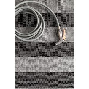 Alexis Black Doormat 3 ft. x 5 ft. Indoor/Outdoor Patio Area Rug