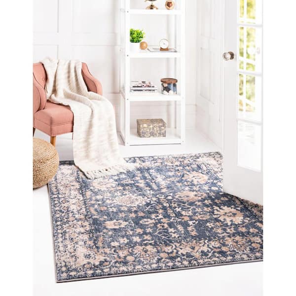 Portland Central Blue 6 ft. x 6 ft. Square Area Rug