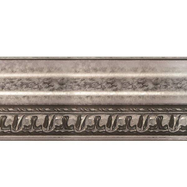 Fasade Grand Baroque 1 in. x 6 in. x 96 in. Wood Ceiling Crown Molding in Galvanized Steel