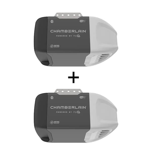 1/2 HP Smart Chain Drive Garage Door Opener with Battery Backup (2-Pack)
