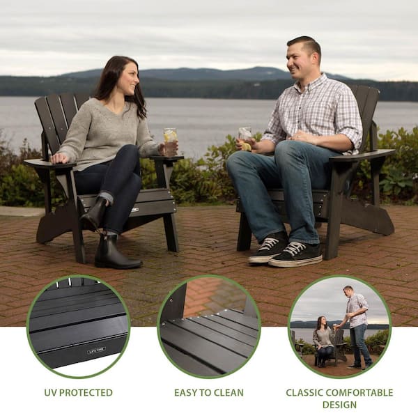 Lifetime Black Composite Adirondack Chair 60284 - The Home Depot